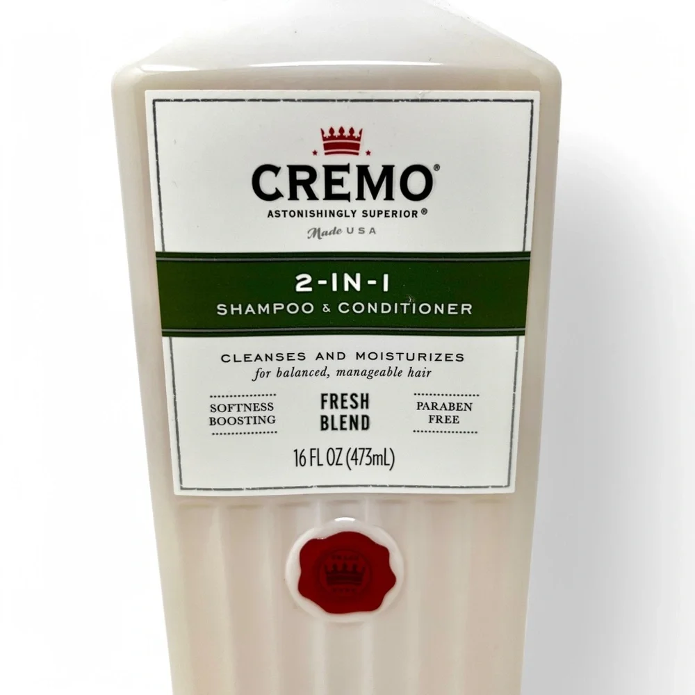Cremo 2-in-1 FRESH BLEND Shampoo + Conditioner 16 fl oz Sealed NEW 1 Count